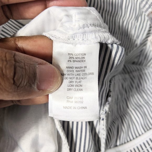 Eliane Rose Off White Navy Striped Capris Size 8 - Picture 4 of 8